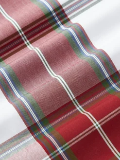 Copripiumino in cotone percalle a quadri con bordino Scarlet