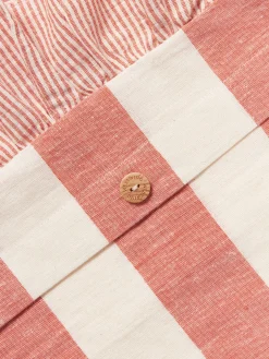 Copripiumino in lino e cotone con volant Posie