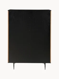 Credenza alta con anta scorrevole e frontale scanalato Linea