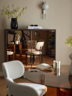 Credenza alta con ante in vetro a specchio Scarlett