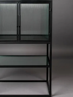 Credenza alta con vetrate scanalate Boli