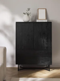 Credenza alta in legno di mango Luca