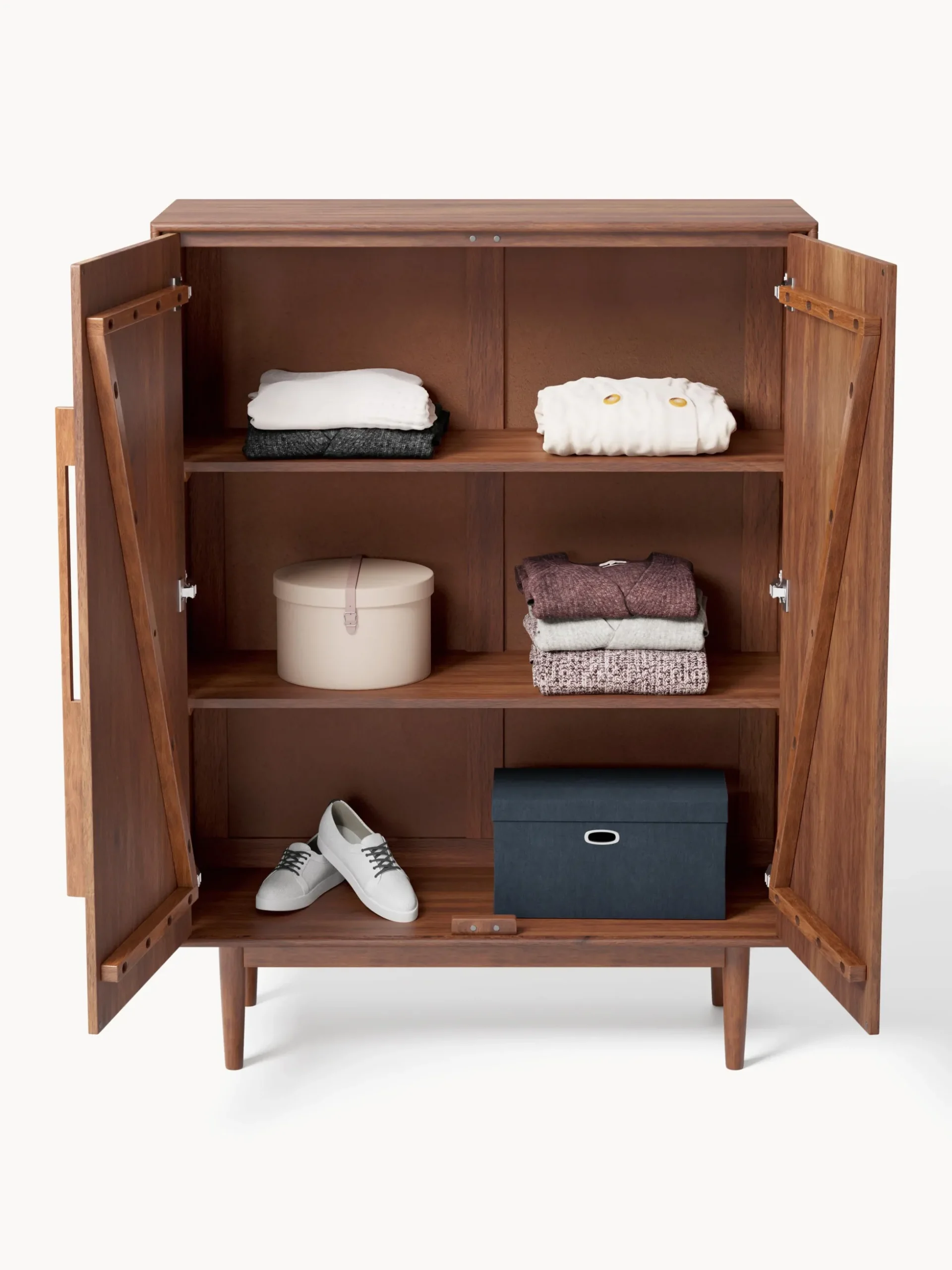Credenza alta in legno di mango Paul