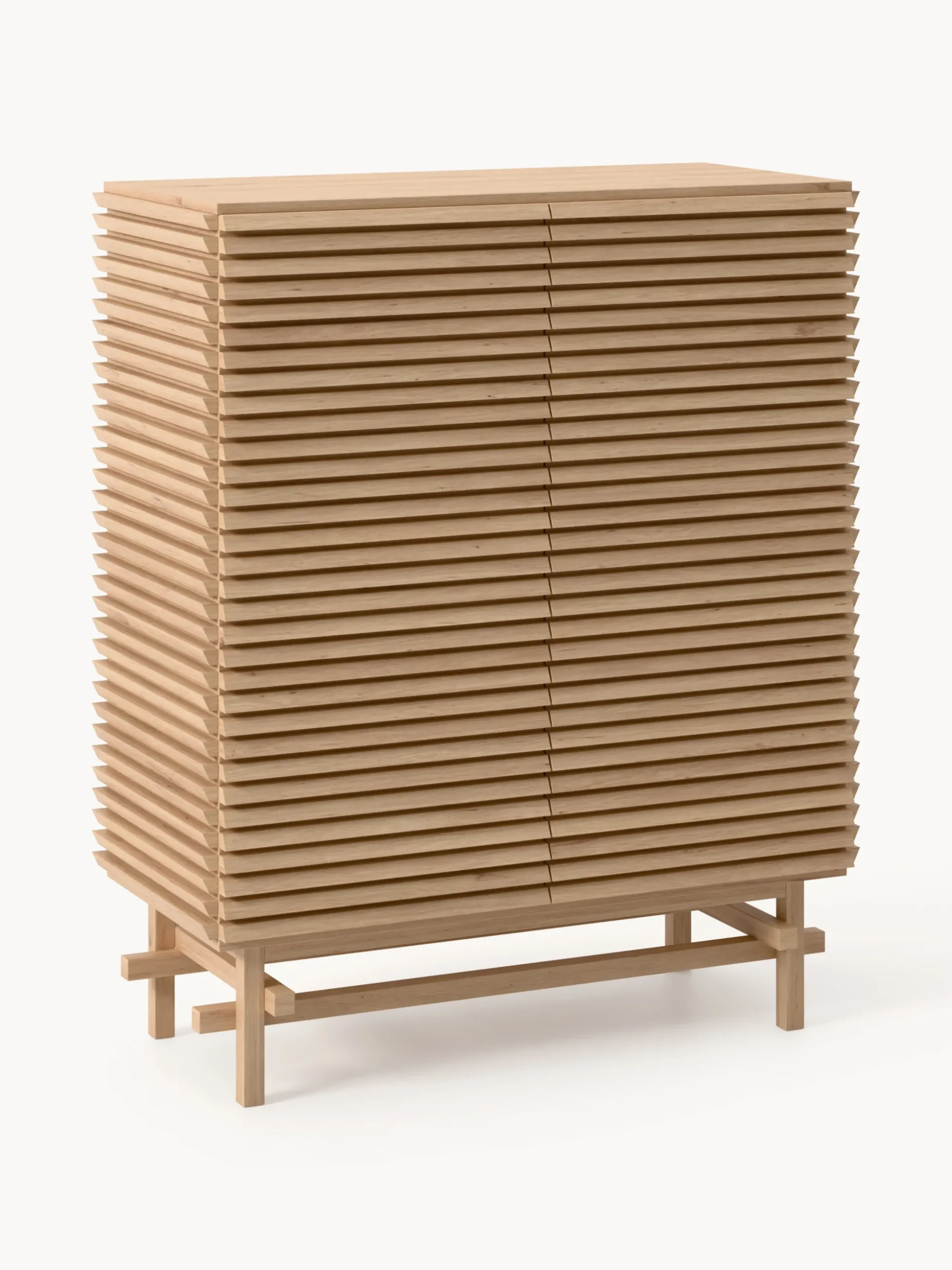 Credenza alta in legno di quercia Pierce