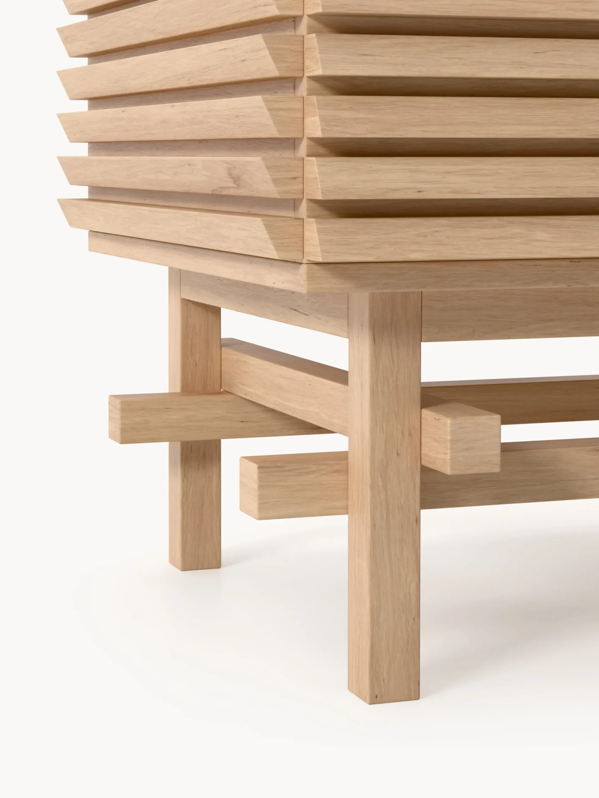 Credenza alta in legno di quercia Pierce