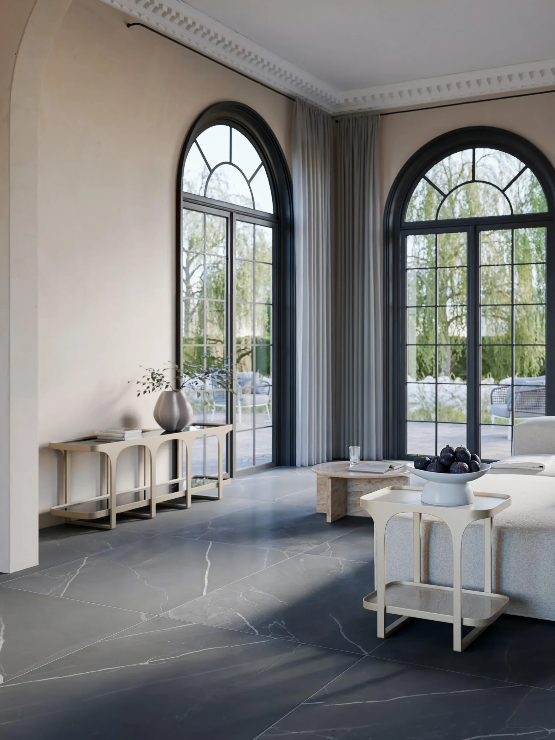 Credenza bassa effetto travertino Bella