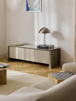 Credenza bassa in marmo e metallo Bruce