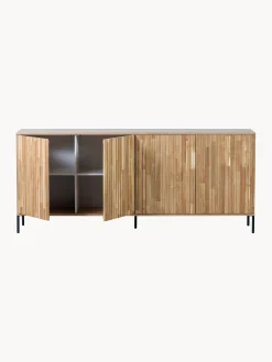 Credenza con frontale in legno di frassino scanalato Avourio