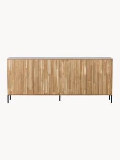 Credenza con frontale in legno di frassino scanalato Avourio