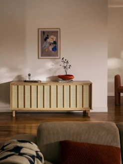 Credenza con frontali in rattan Echo