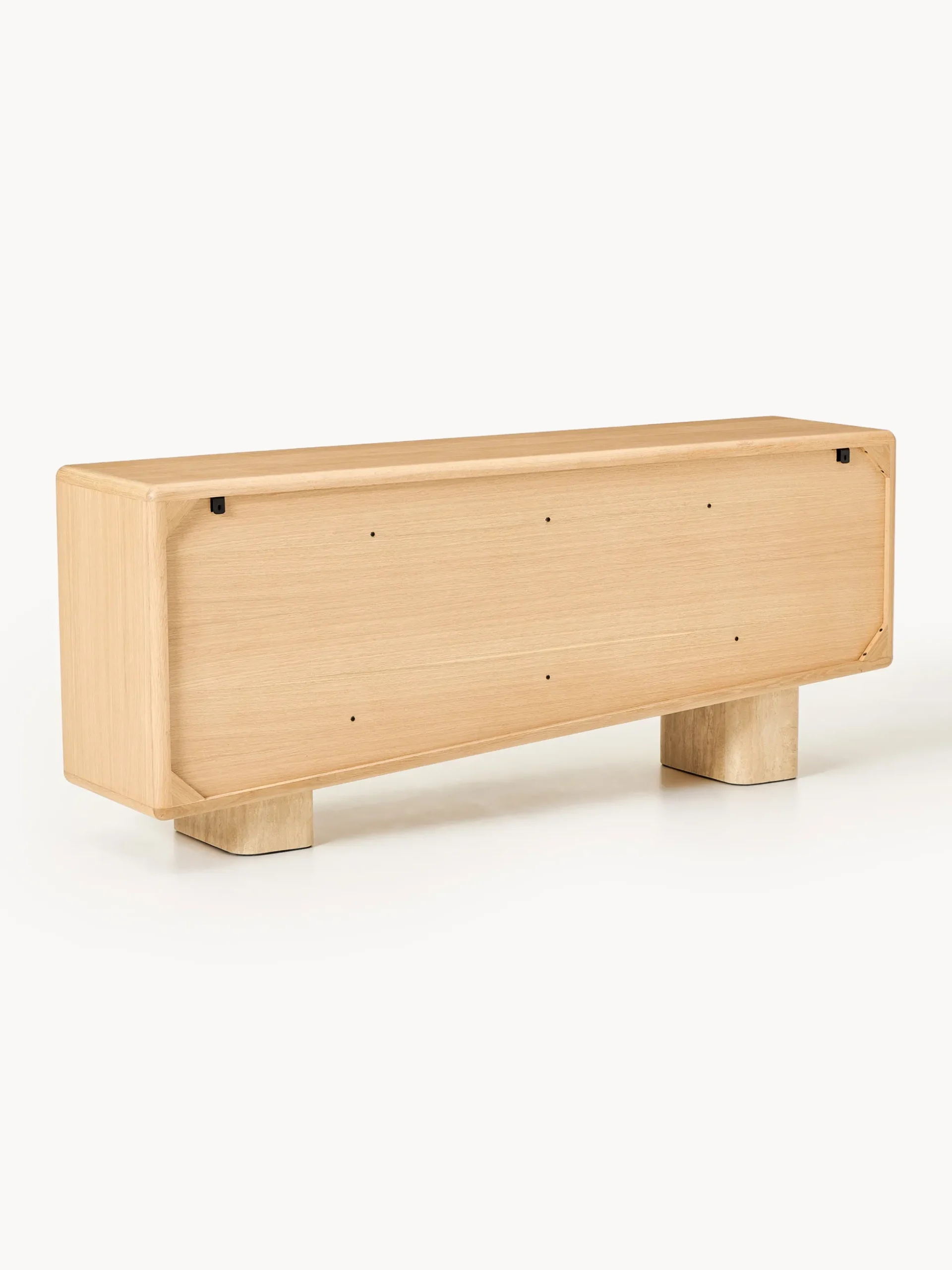 Credenza in legno con gambe in travertino Tundra