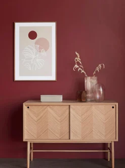 Credenza in legno di quercia con motivo spina di pesce Herringbone