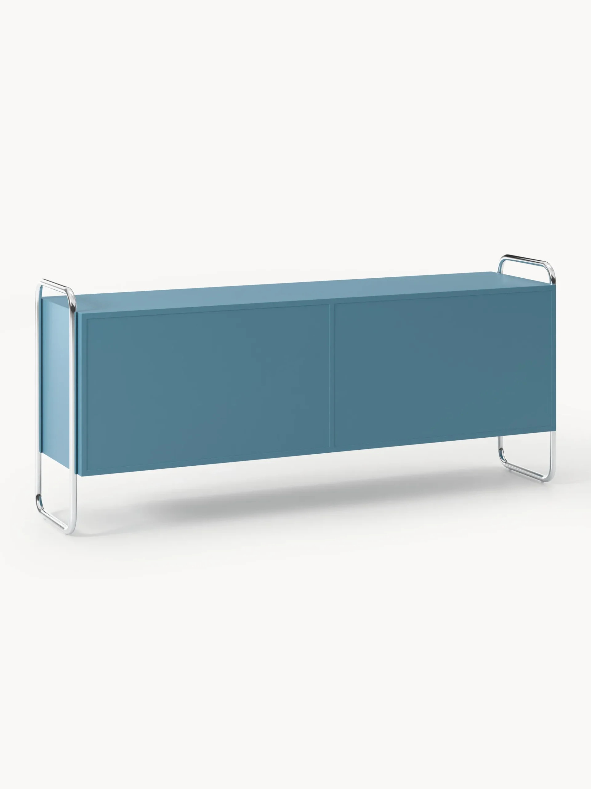 Credenza in metallo con frontale in vetro Robyn
