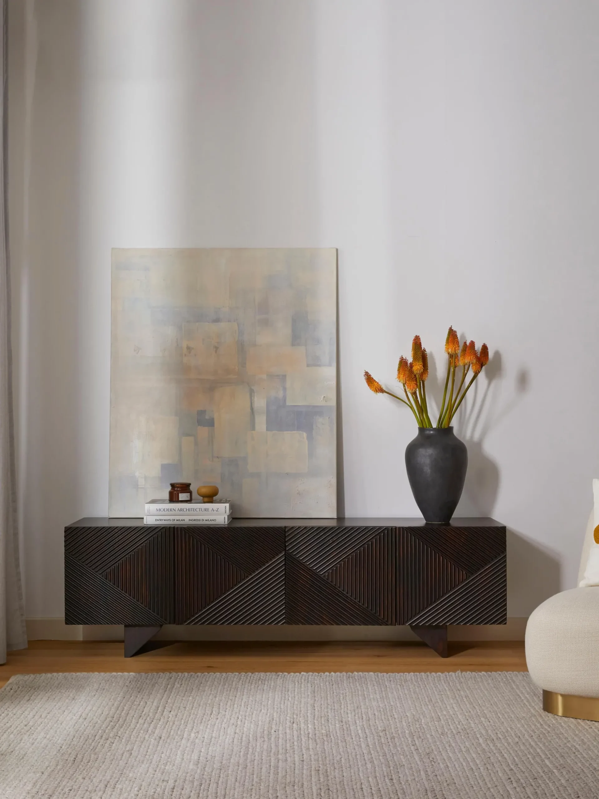 Credenza bassa in legno di mango Louis