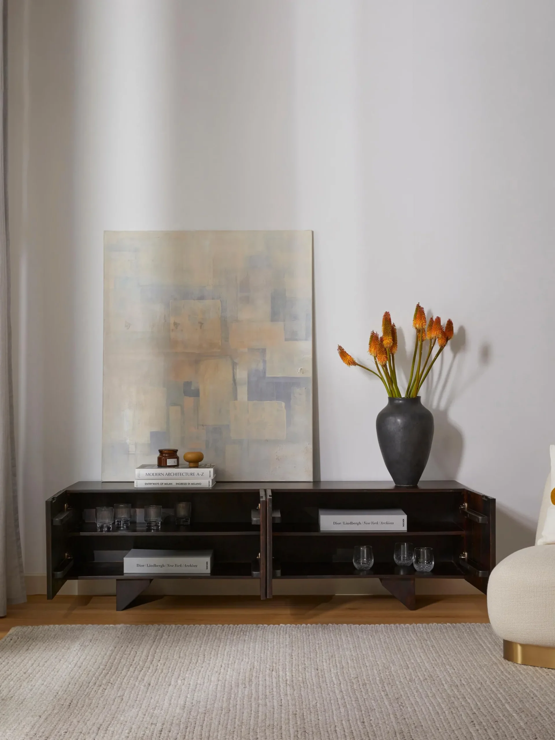 Credenza bassa in legno di mango Louis
