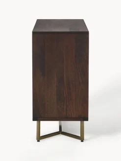 Credenza in legno di mango con motivo spina di pesce Luca