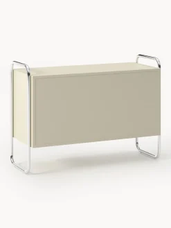 Credenza in metallo con frontale in vetro Robyn