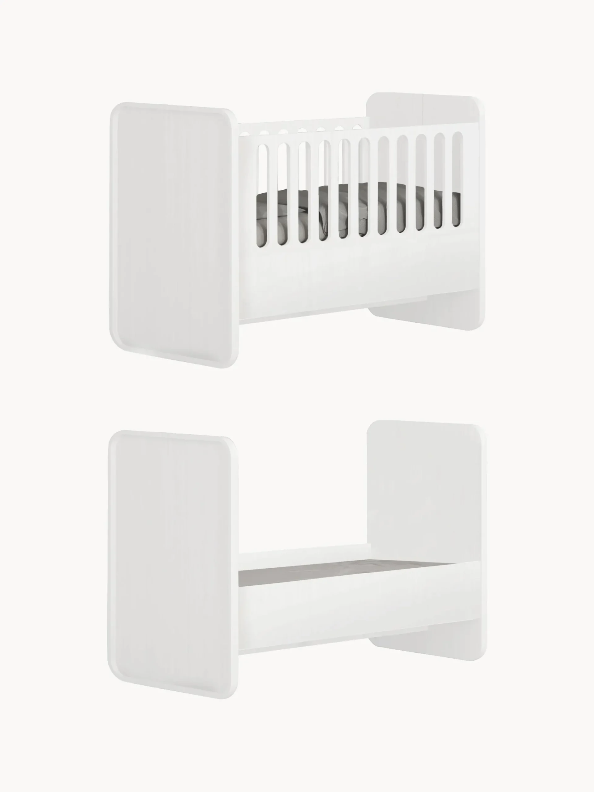 Culla con estensione a lettino Form, 70 x 120/160 cm