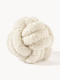 Cuscino annodato in tessuto teddy Dotty