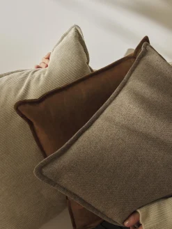 Cuscino decorativo grande in pelle Lennon, 50 x 80 cm