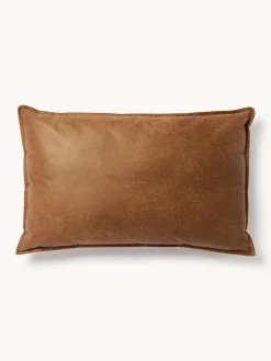 Cuscino decorativo grande in pelle Lennon, 50 x 80 cm