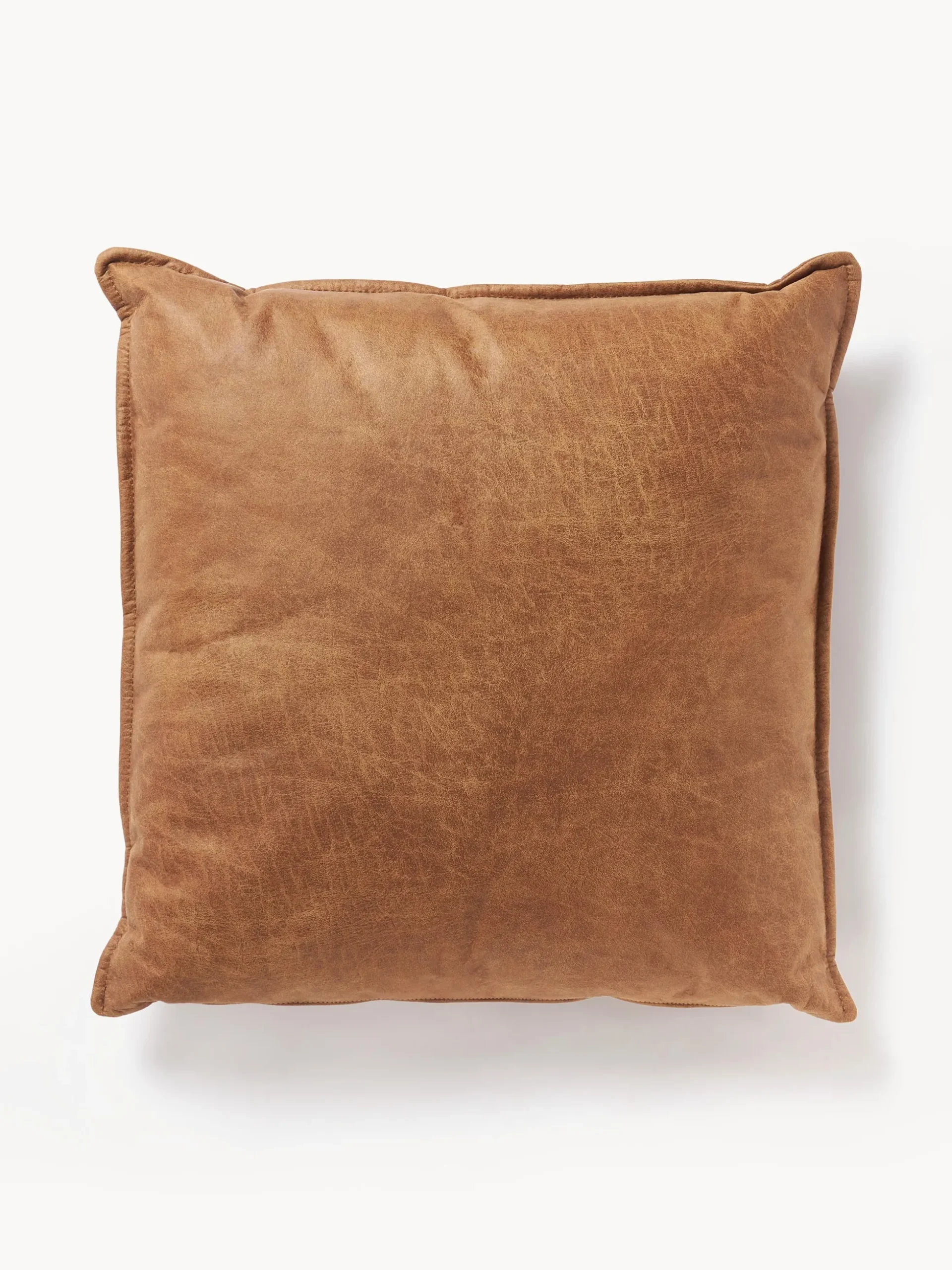 Cuscino decorativo grande in pelle Lennon, 60 x 60 cm