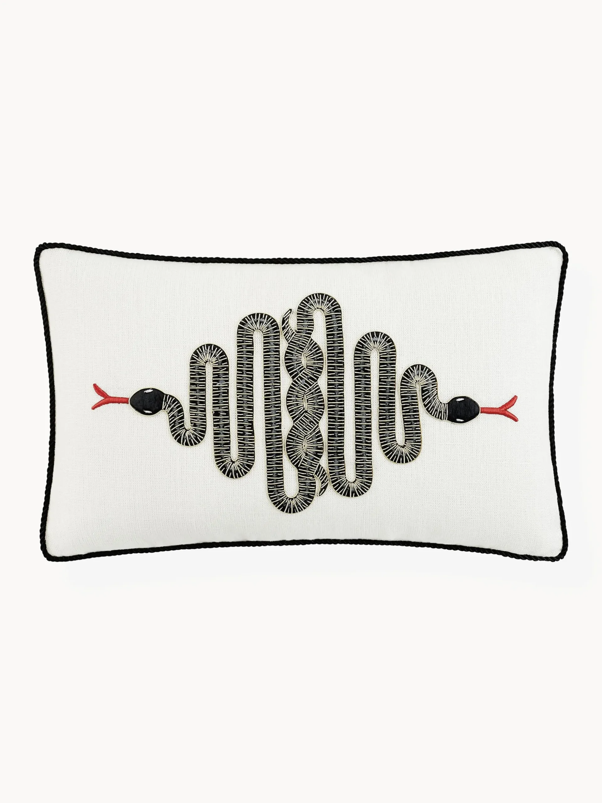 Cuscino decorativo in lino Snake