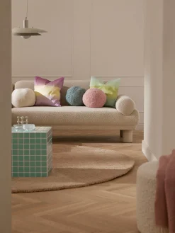 Cuscino decorativo rotondo in teddy Dotty