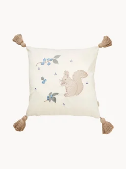 Cuscino in cotone organico con nappe Blueberries