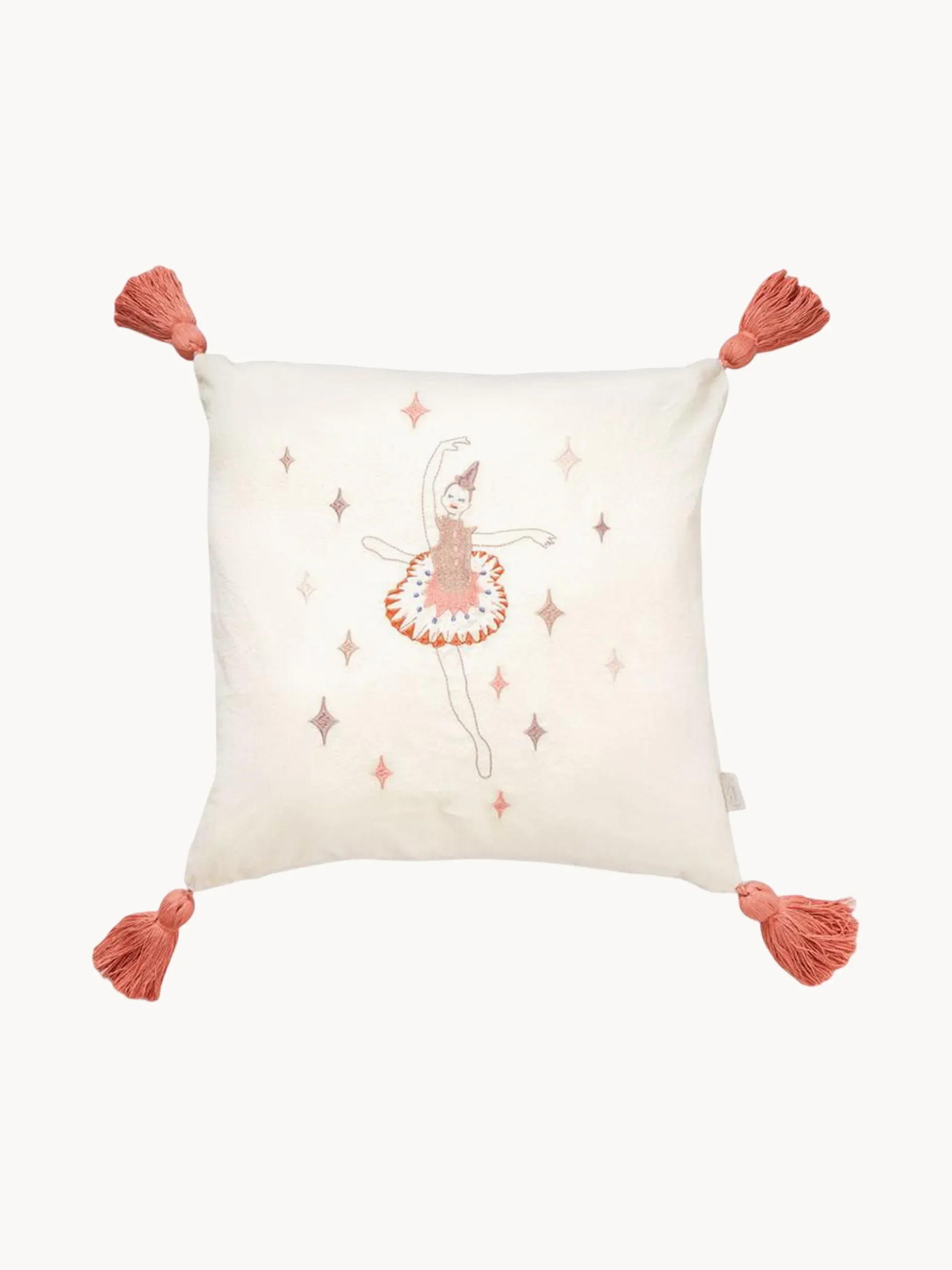 Cuscino in cotone organico con nappe Ballerina