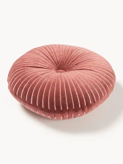 Cuscino rotondo in cotone fatto a mano Ripple, Ø 35 cm