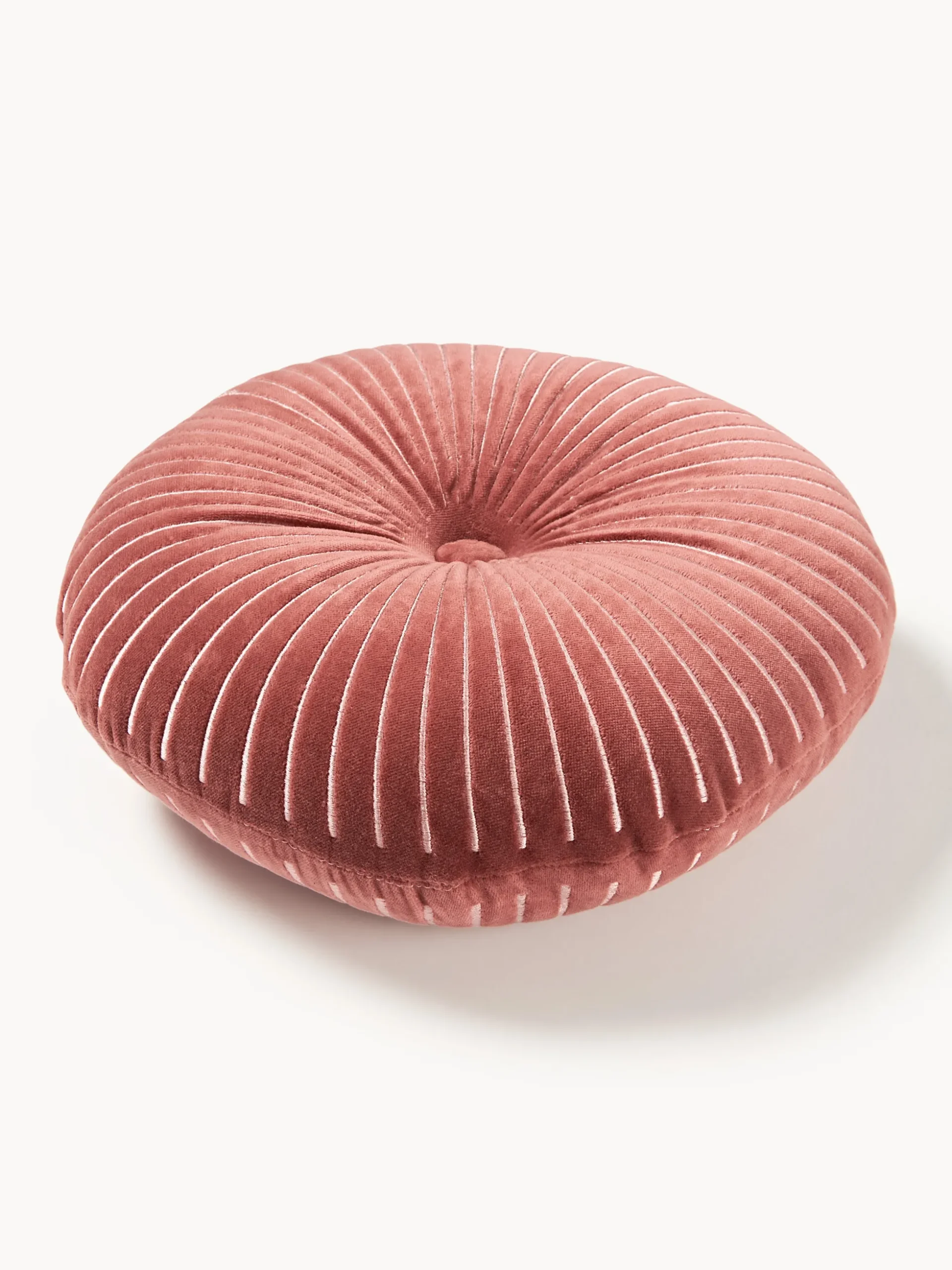 Cuscino rotondo in cotone fatto a mano Ripple, Ø 35 cm