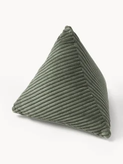 Cuscino triangolare in velluto a coste Kylen