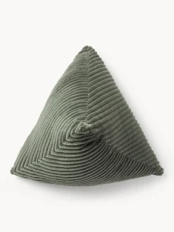 Cuscino triangolare in velluto a coste Kylen