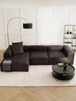 Cuscino decorativo grande in pelle Lennon, 60 x 60 cm