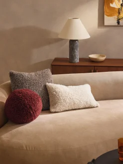 Cuscino decorativo rotondo in teddy Dotty