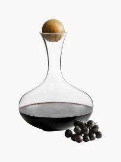 Decanter in vetro soffiato con tappo in legno Eden, 2 L