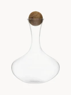 Decanter in vetro soffiato con tappo in legno Eden, 2 L