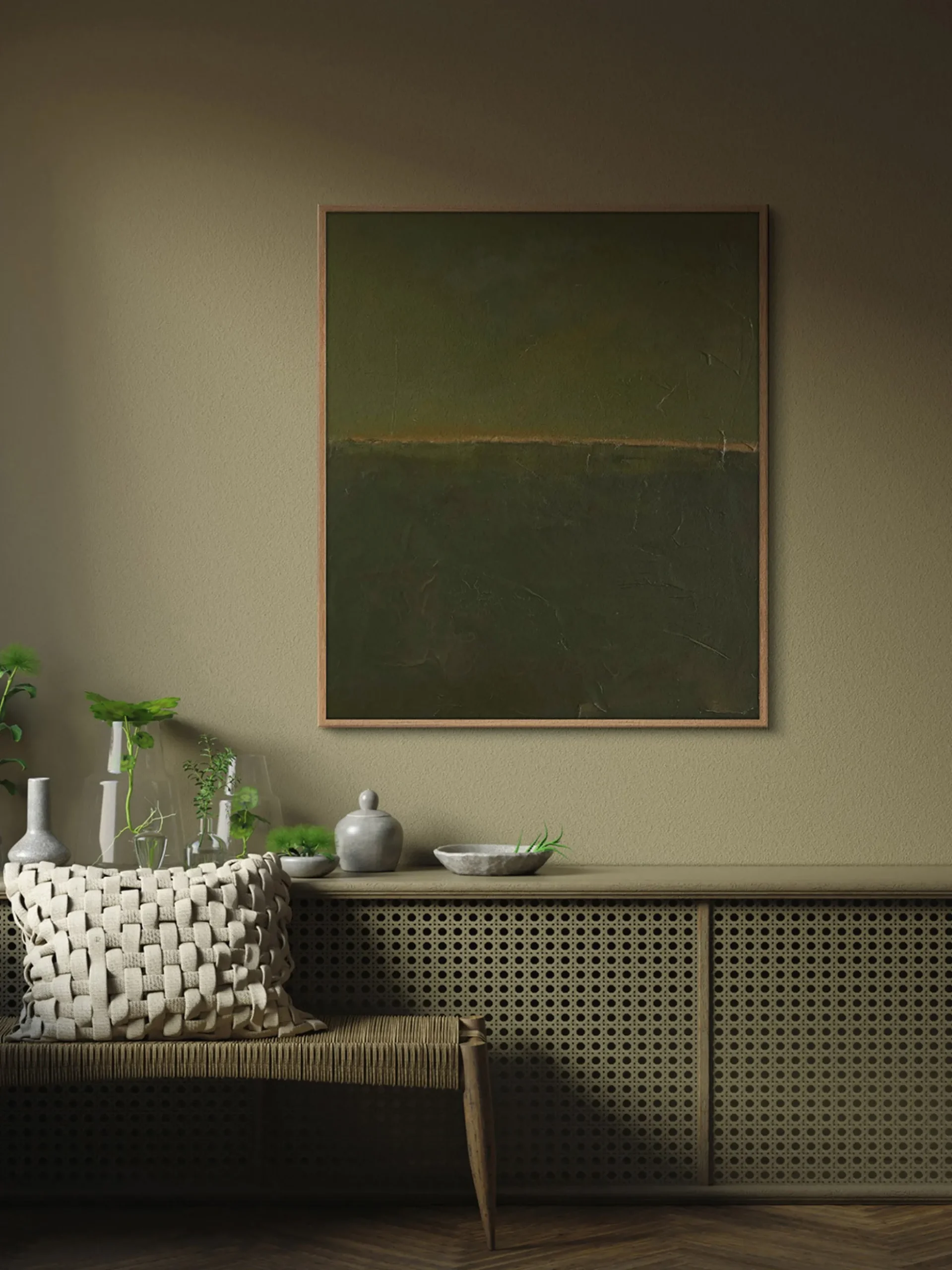 Dipinto su tela dipinto a mano Edge Green
