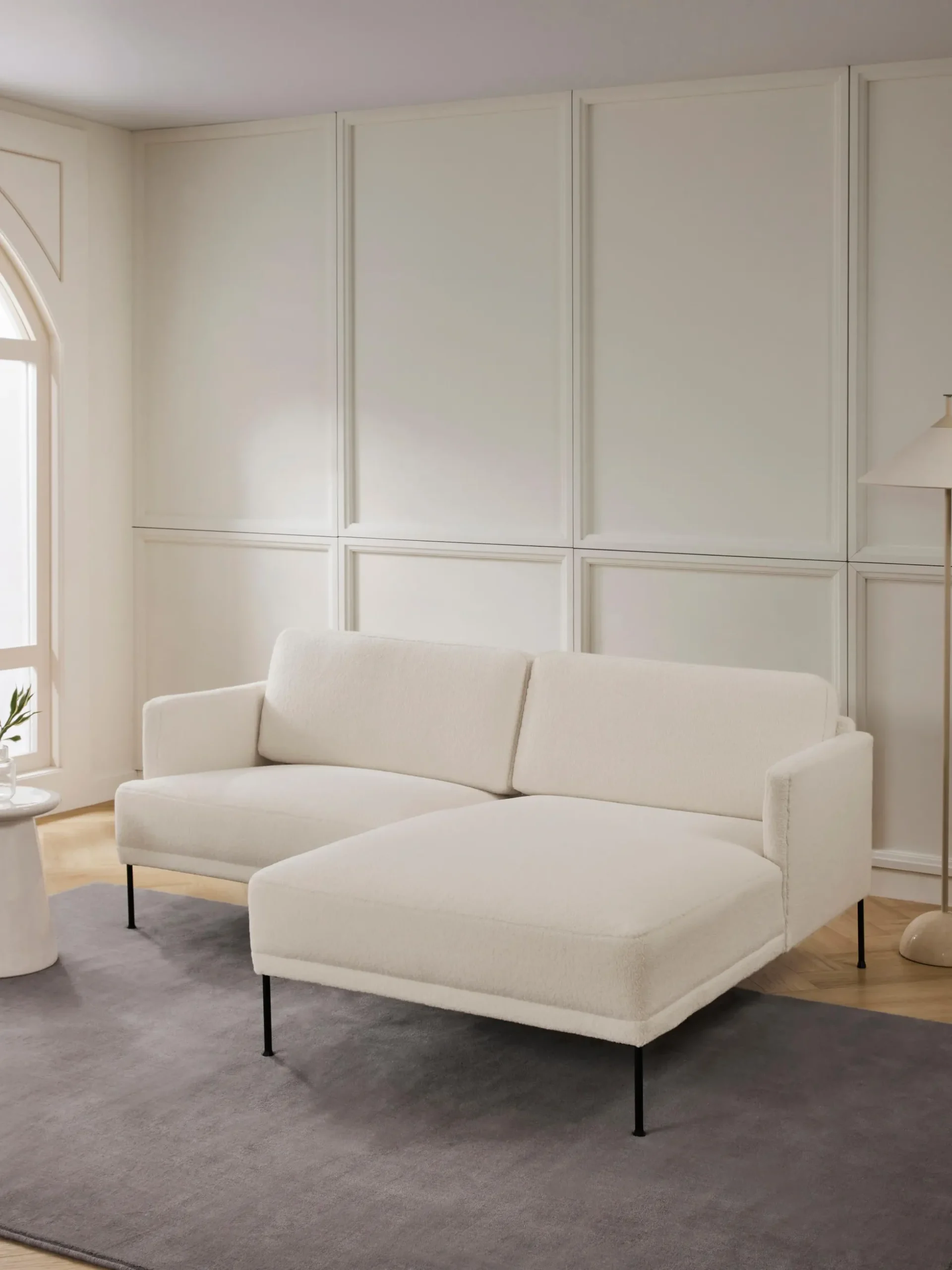 Divanetto angolare in teddy Fluente
