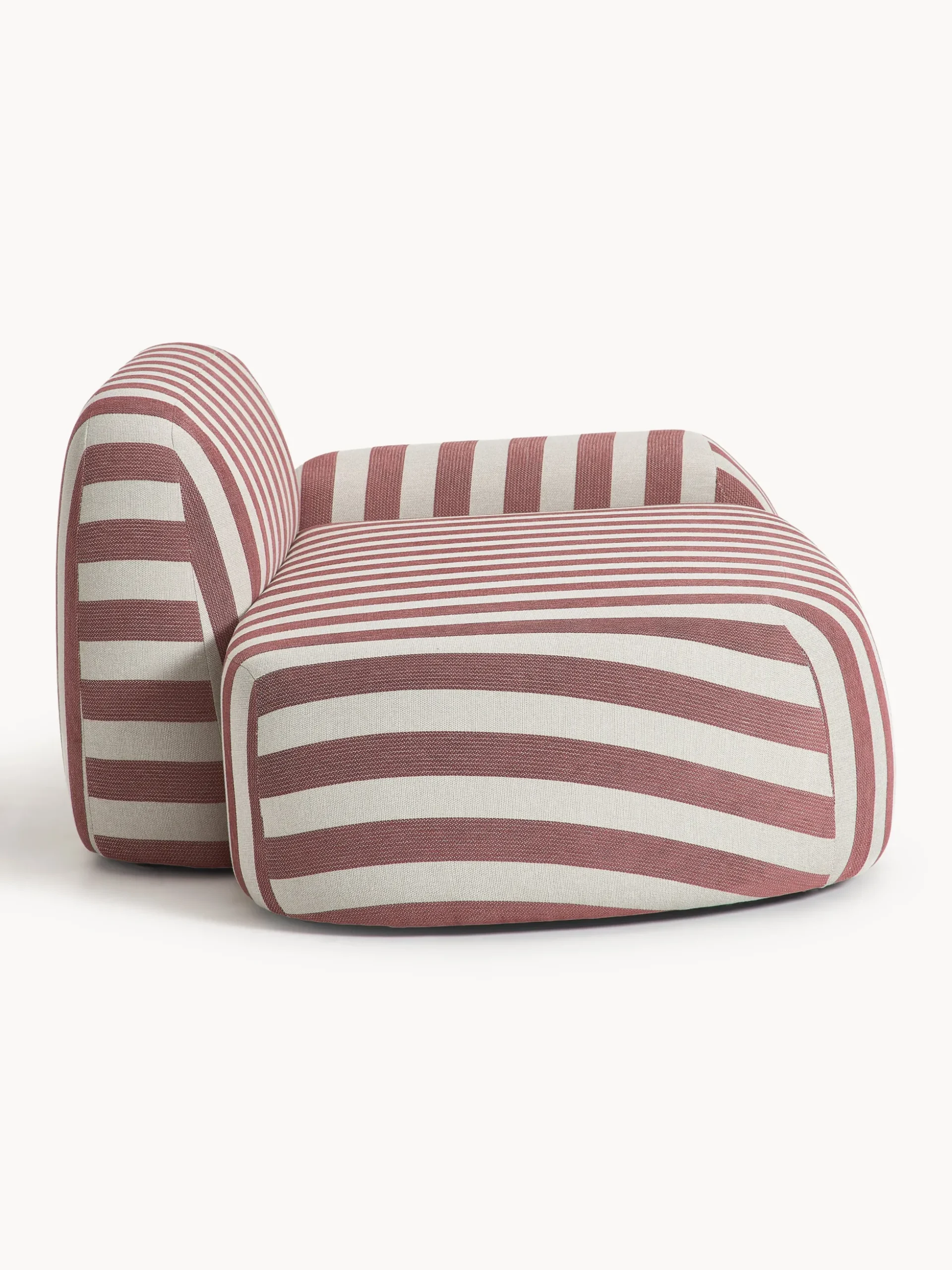 Divano a righe 2 posti con chaise longue Wolke