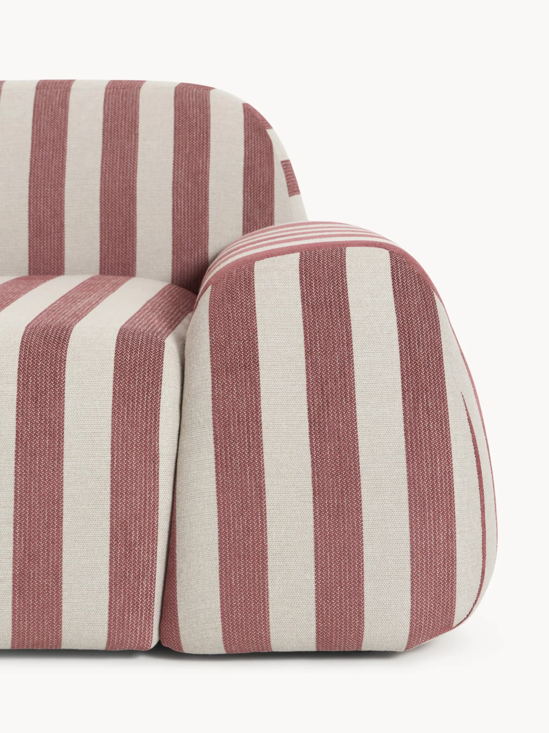 Divano a righe 2 posti con chaise longue Wolke