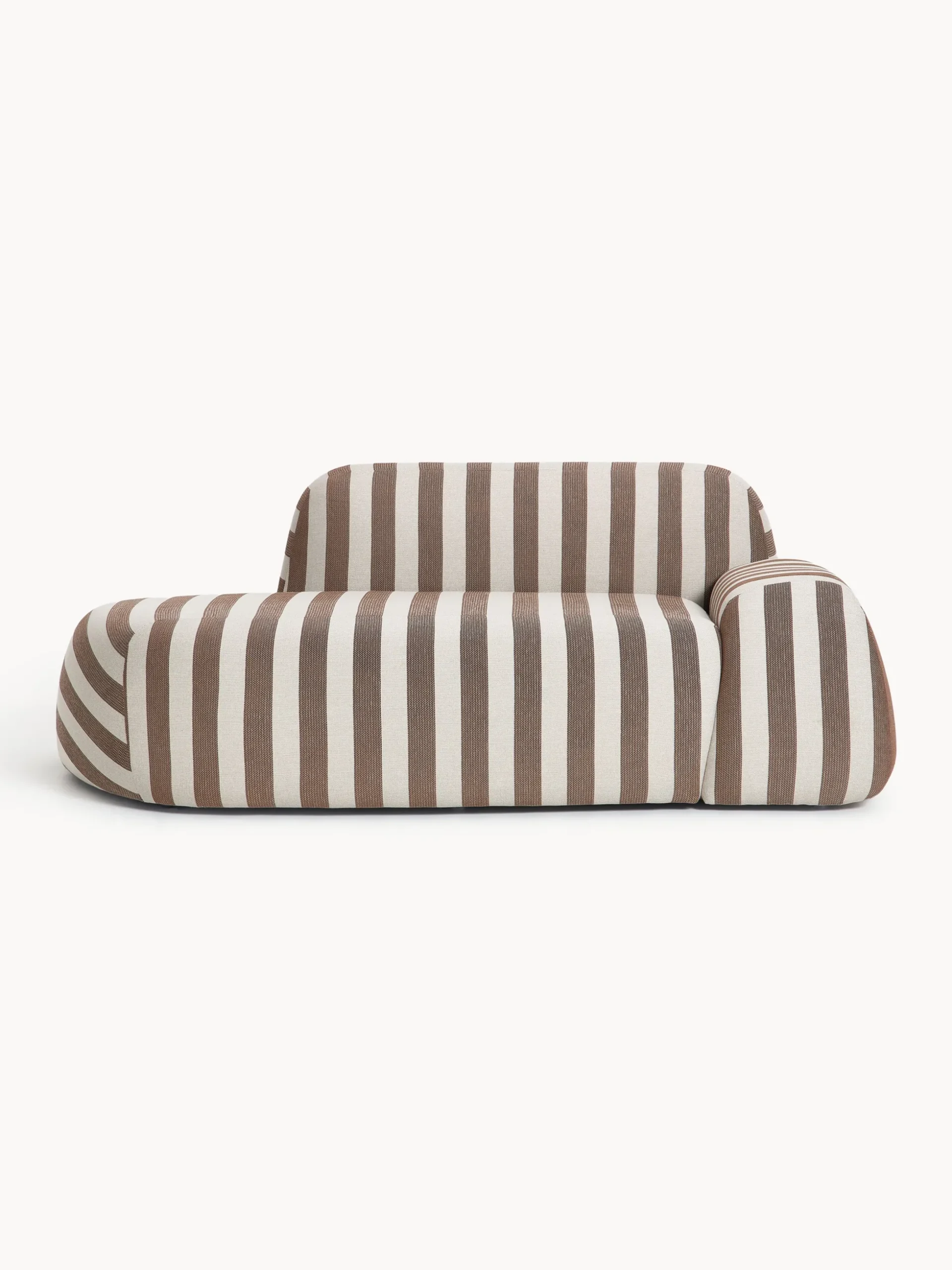 Divano a righe 2 posti con chaise longue Wolke