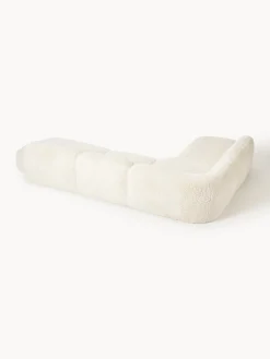 Divano angolare 4 posti componibile XL con chaise longue in teddy Wolke