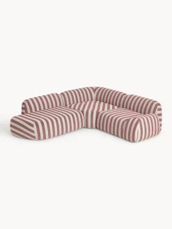 Divano angolare componibile 4 posti a righe con chaise longue Wolke