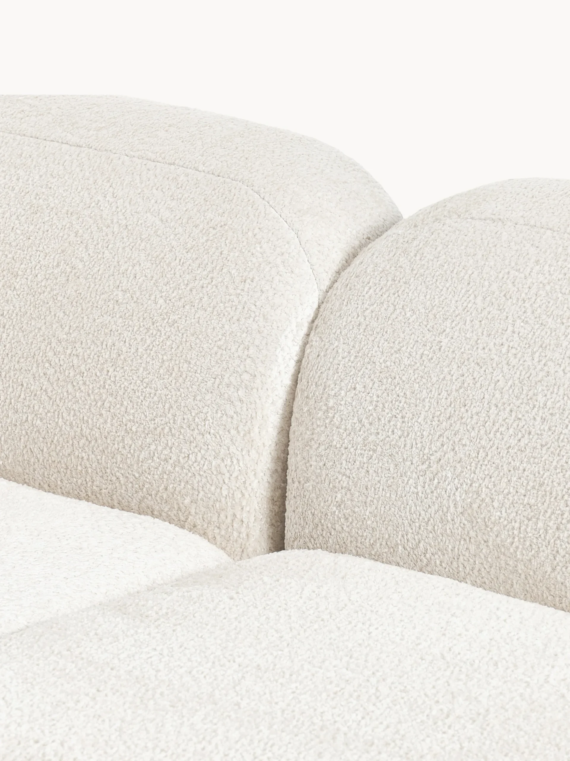 Divano angolare componibile 4 posti con chaise longue in teddy bouclé Wolke