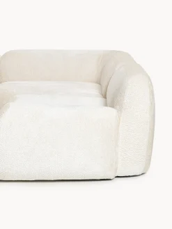 Divano angolare componibile 4 posti con chaise longue in teddy bouclé Wolke