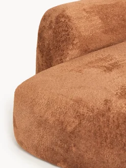 Divano angolare componibile 4 posti con chaise longue in teddy bouclé Wolke