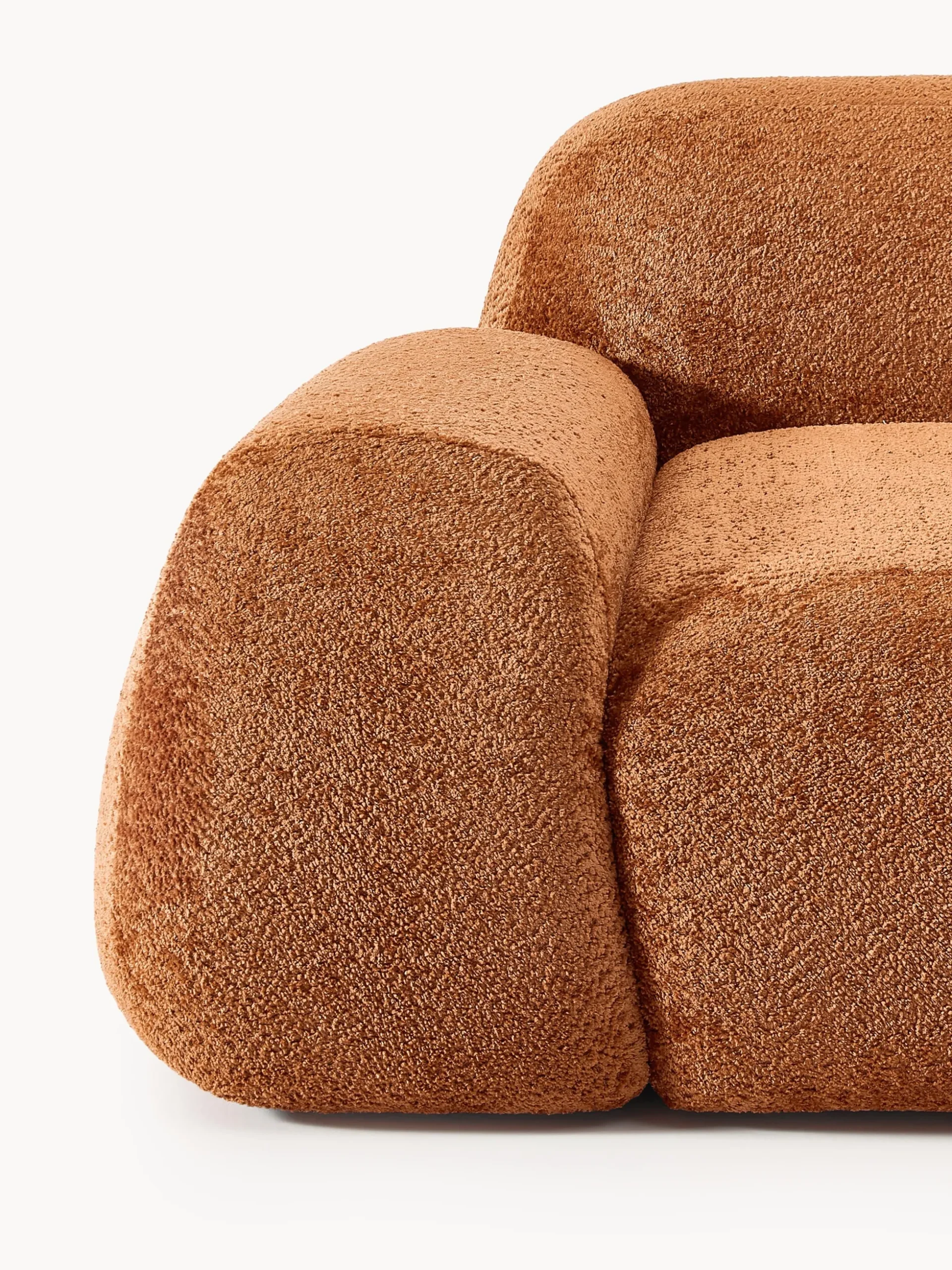 Divano angolare componibile 4 posti in teddy-bouclé Wolke
