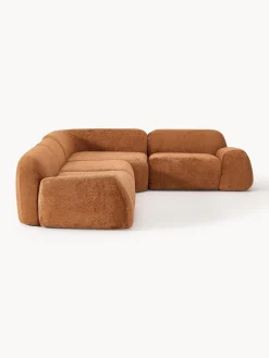 Divano angolare componibile 4 posti in teddy-bouclé Wolke
